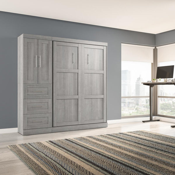 Full Murphy Bed with Closet Organizer with Drawers (84W)