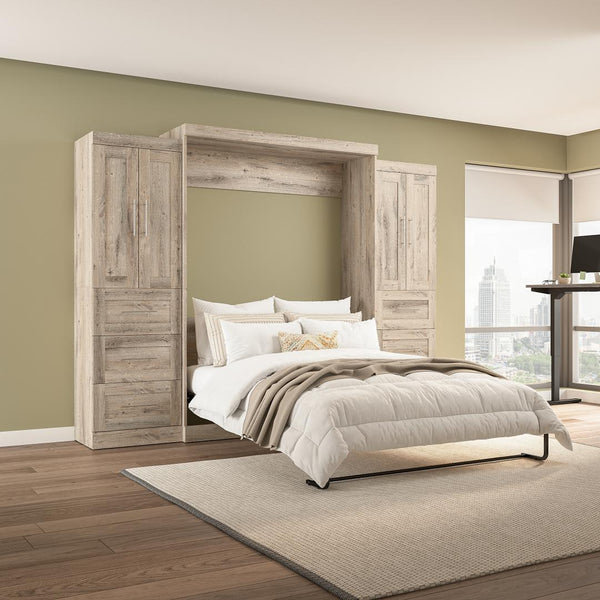 Grand lit escamotable avec armoires-penderies (115L)