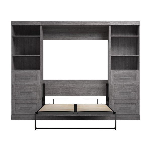 Full Murphy Bed and 2 Shelving Units with Drawers (109W)