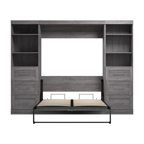 Full Murphy Bed and 2 Shelving Units with Drawers (109W)