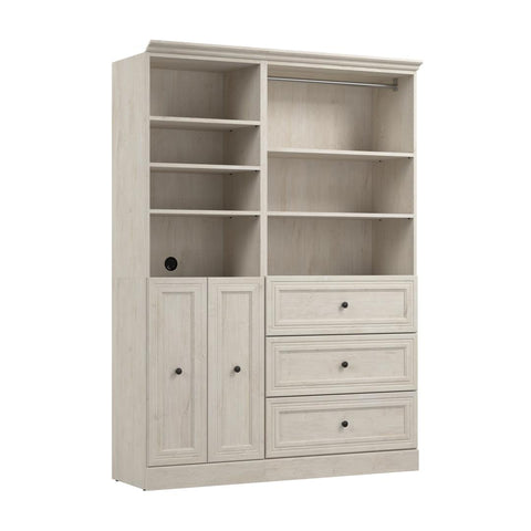 Traditional Closet System with Shelves, Drawers, Clothing Rods & Doors, 61W x 20D