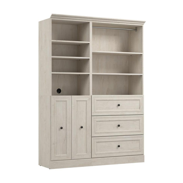 Traditional Closet System with Shelves, Drawers, Clothing Rods & Doors, 61W x 20D