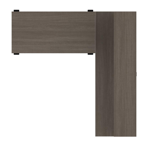 Bureau assis-debout en L 72L avec caisson et huche