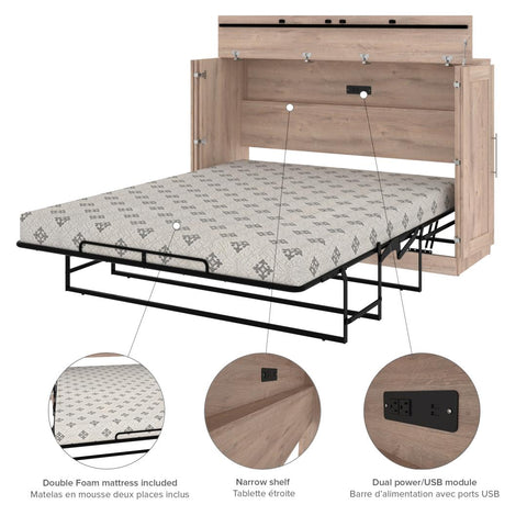 Grand lit cabinet (queen) 66L avec matelas