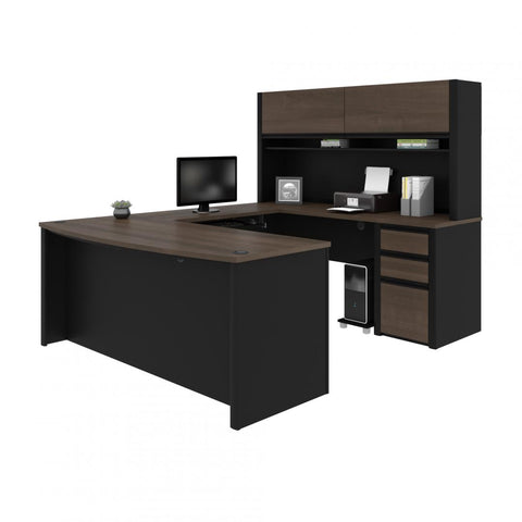 Bureau de direction en U 72L avec caisson et huche