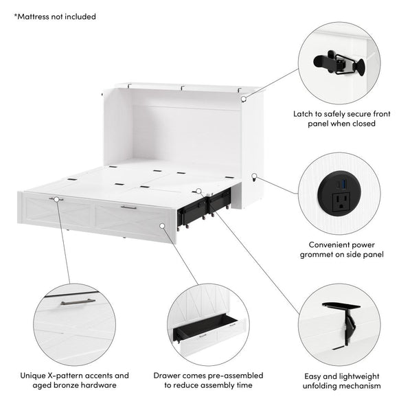 Lit armoire double avec tiroir coulissant 59L