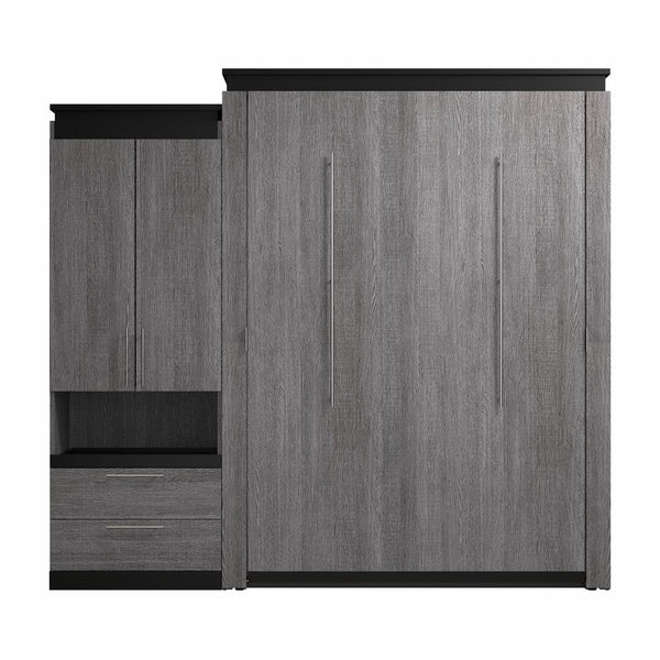 Queen Murphy Bed with Storage Cabinet and Pull-Out Shelf (97W)