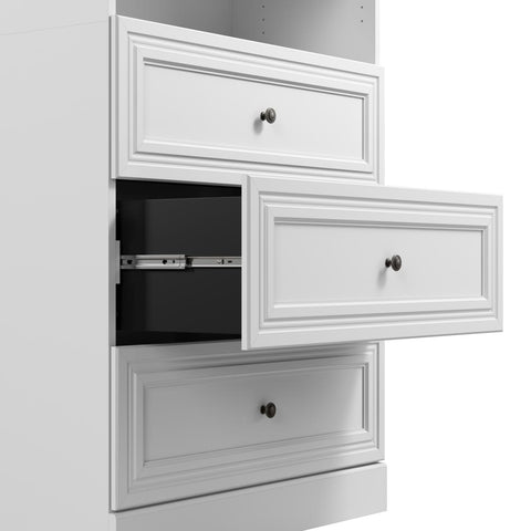 Traditional U-Shaped Closet System with Shelves, Drawers, Clothing Rods, Doors & Cubbies, 108W x 61D