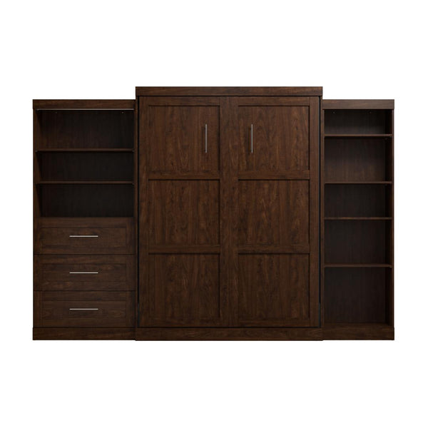 Queen Murphy Bed with Shelving and Drawers (126W)