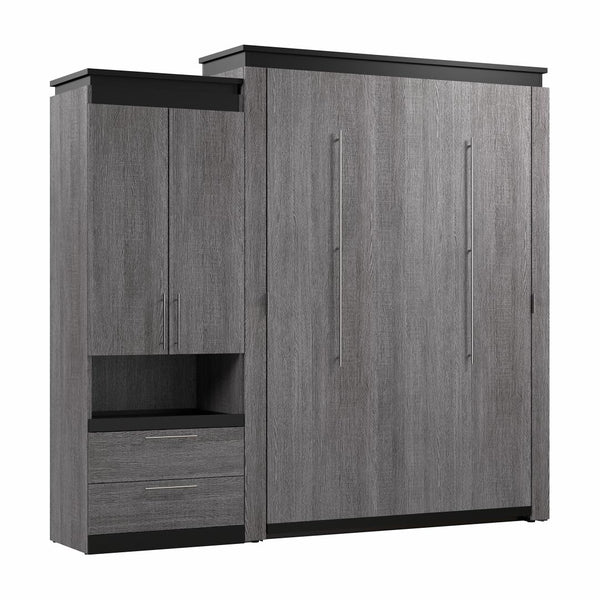 Grand lit escamotable avec armoire et tablette coulissante (97L)