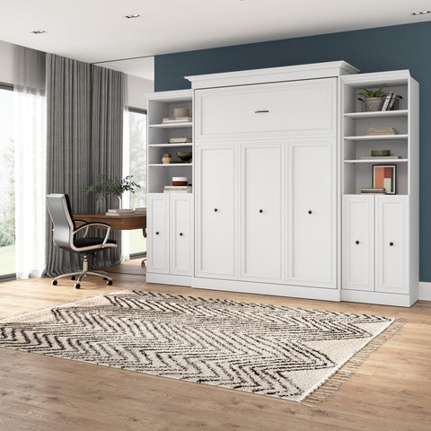 Queen Murphy Bed and 2 Closet Organizers with Doors (115W)