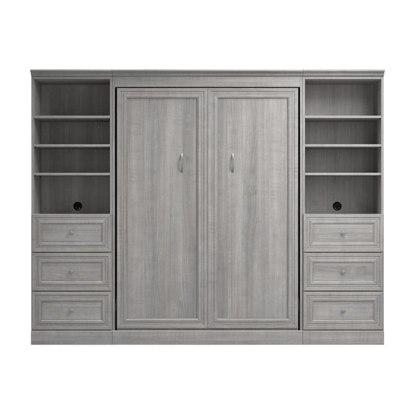 Lit escamotable double et 2 organisateurs de garde-robe avec tiroirs (109L)