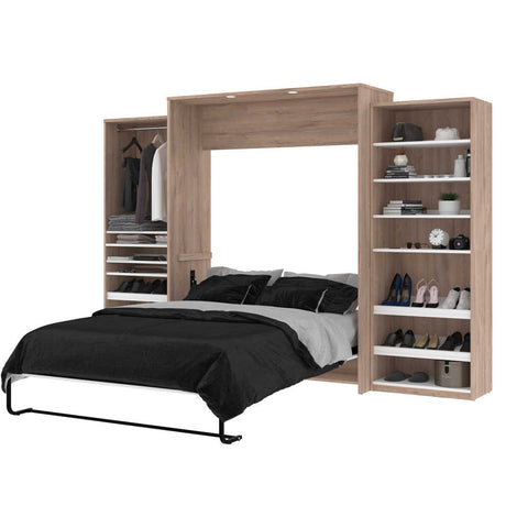 Grand lit escamotable avec 2 organisateurs de garde-robe (125L)