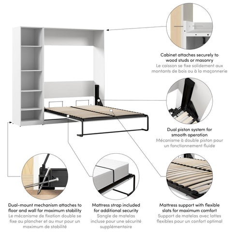 Full Murphy Bed with Closet Organizer (79W)