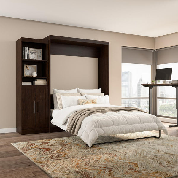 Queen Murphy Bed and Closet Organizer with Doors (90W)