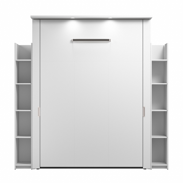 Grand lit escamotable avec étagères (88L)