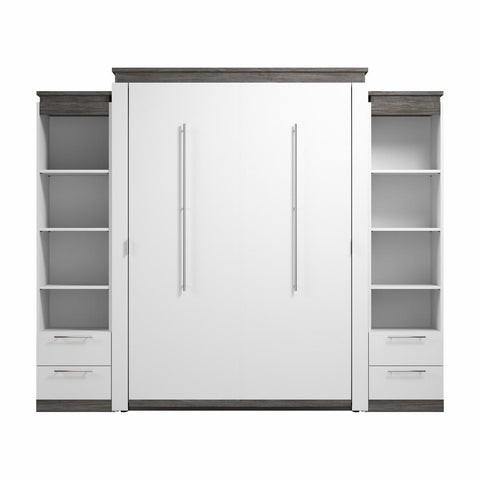 Queen Murphy Bed with Shelves and Drawers (106W)