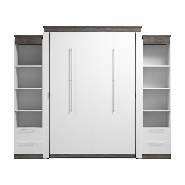 Grand lit escamotable avec tablettes et tiroirs (106L)