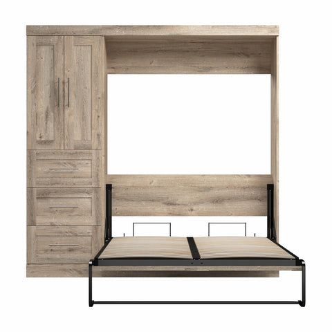 Full Murphy Bed with Closet Organizer with Drawers (84W)