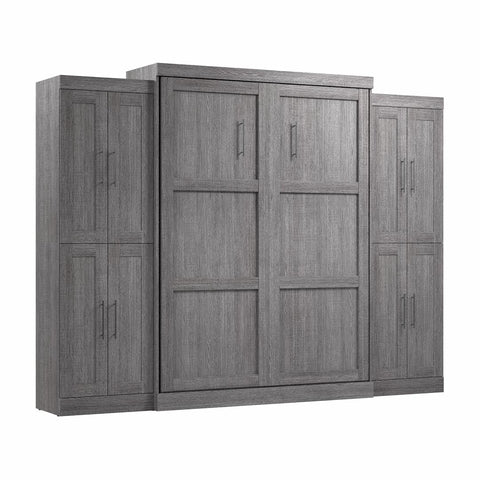 Grand lit escamotable avec armoires (115L)