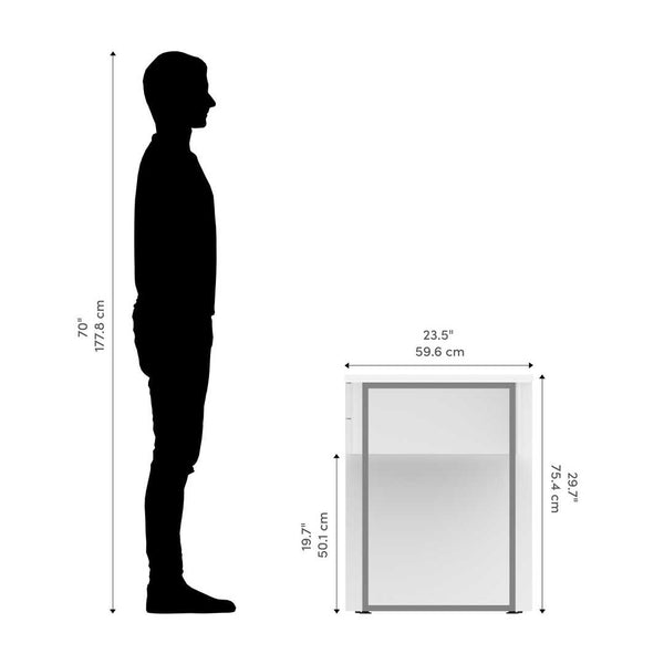 48W Small Table Desk with U-Shaped Metal Leg