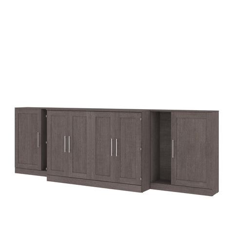 Grand lit cabinet (queen) avec matelas et armoires (139L)