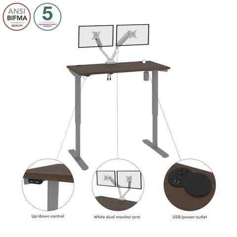 48W x 24D Standing Desk with Dual Monitor Arm