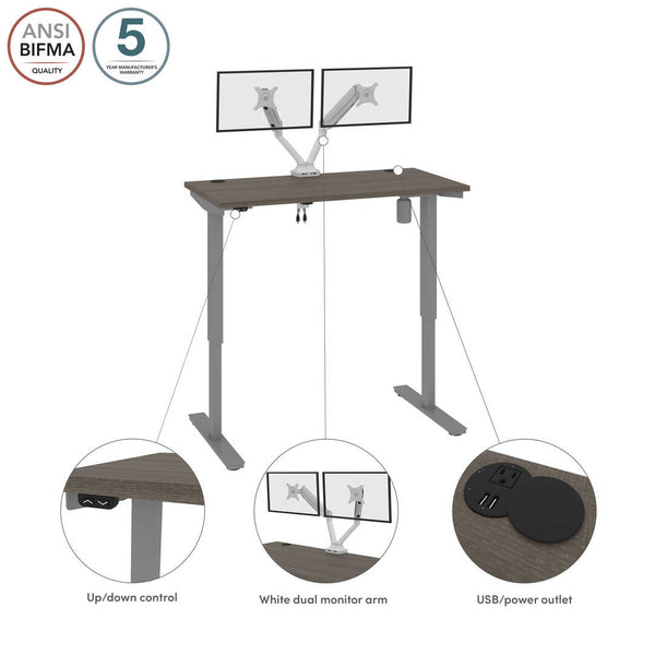 48W x 24D Standing Desk with Dual Monitor Arm
