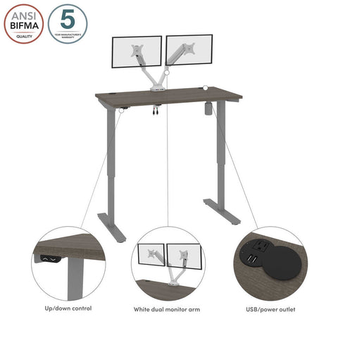 48W x 24D Standing Desk with Dual Monitor Arm