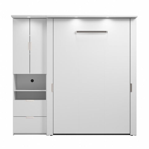Lit escamotable double avec armoire (84L)