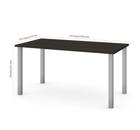 Table de bureau 60L avec pattes de métal carrées