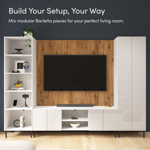 24W Modular Media Storage Tower with Shelves