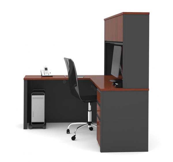 Bureau en L 72L avec caisson et huche