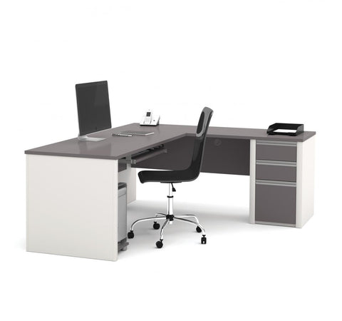 Bureau en L 72L avec caisson