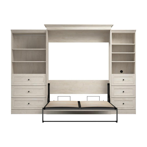 Queen Murphy Bed and Closet Organizers with Drawers (126W)