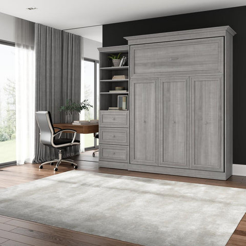 Grand lit escamotable et organisateur de garde-robe avec tiroirs (92L)