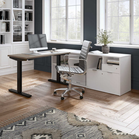 Bureau assis-debout en L 72L