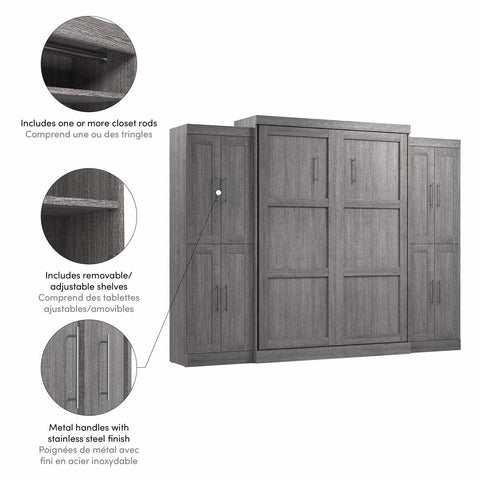 Grand lit escamotable avec armoires (115L)