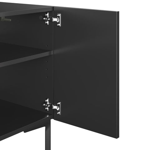 118W Modular Entertainment Center with TV Stand, Storage Cabinets, Hutch, and Large Wall Panel