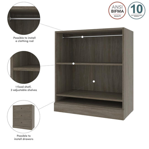 Traditional Small Closet System with Shelves, 36W x 19D