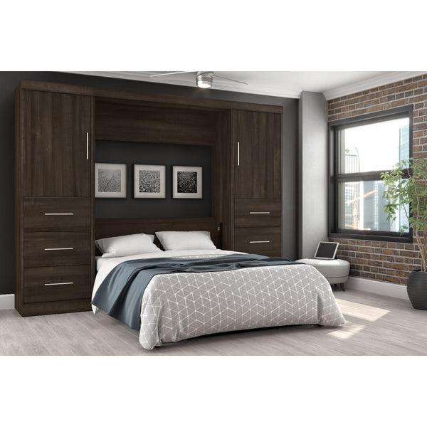 Lit escamotable double avec 2 armoires-penderies (109L)