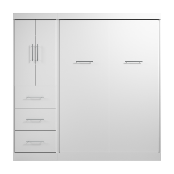 Lit escamotable double avec armoire-penderie (84L)