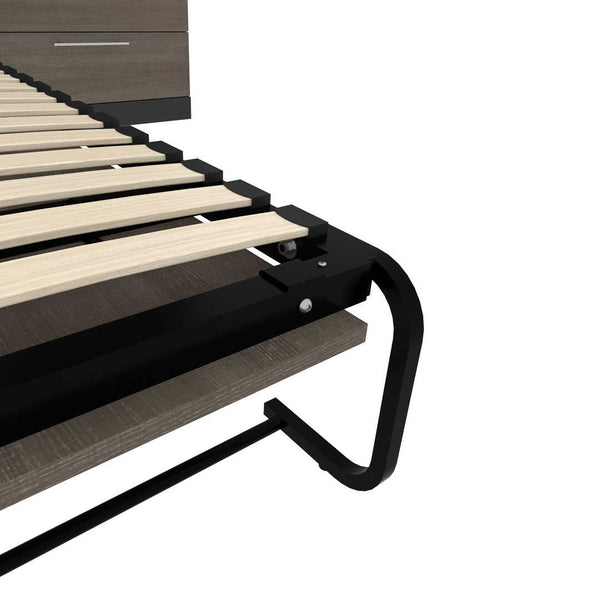 Lit escamotable deux places (double) et rangement multifonctionnel avec tiroirs (119L)