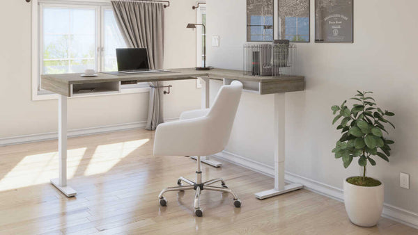 Bureau assis-debout en L 72L