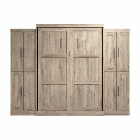 Grand lit escamotable avec armoires (115L)