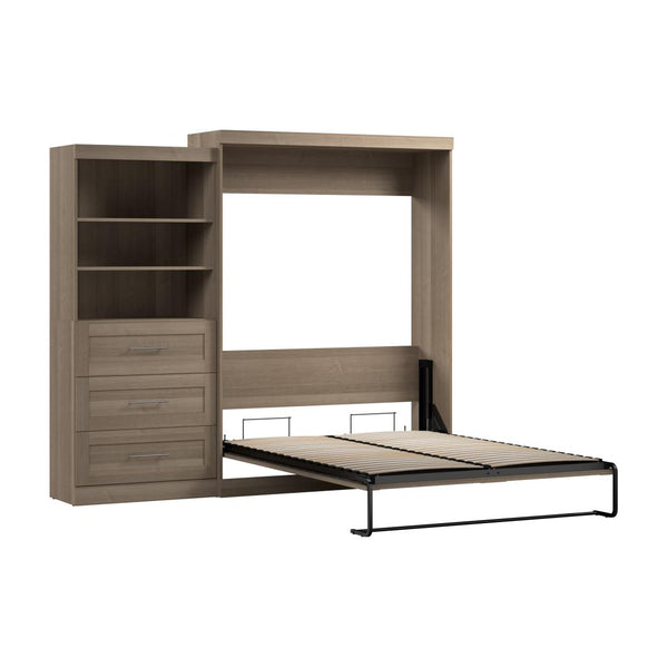 Queen Murphy Bed and Shelving Unit with Drawers (101W)