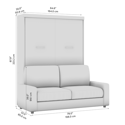 Queen Murphy Bed with Sofa (78W)