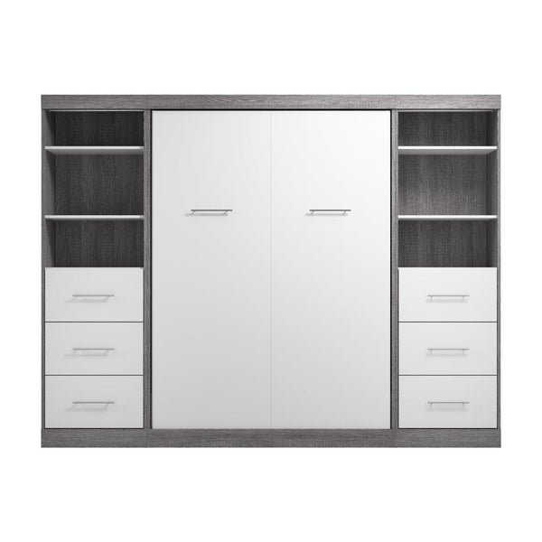 Lit escamotable double et 2 organisateurs de garde-robe avec tiroirs (109L)