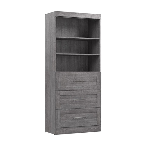 Contemporary Closet System with Drawers, 36W x 19D