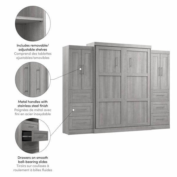 Grand lit escamotable avec armoires-penderies (115L)